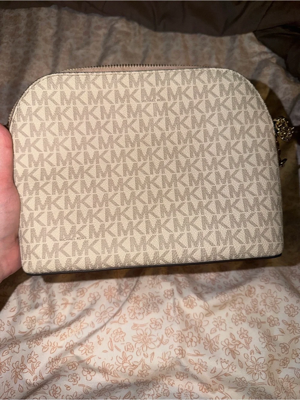 Michael Kors Beige Logo Crossbody Bag